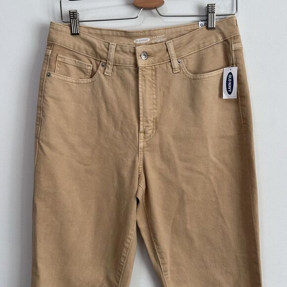 Old Navy Jeans 8 OG Straight High Rise Secret Slim Pockets Wheat Tan Casual New - Picture 3 of 9